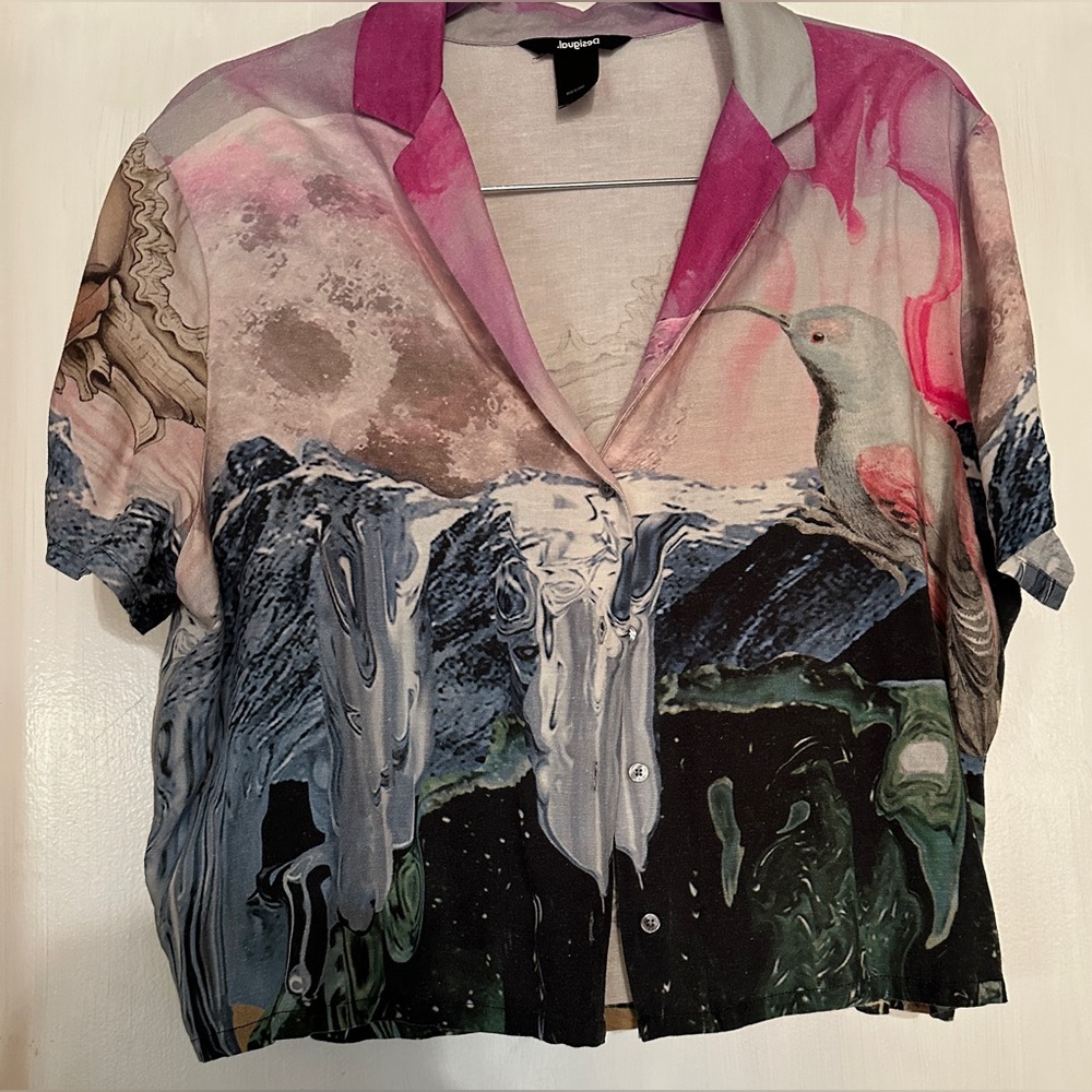 Desigual Women's Multicolor Painted Top